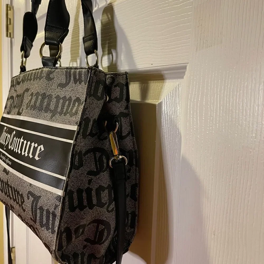 Juicy Couture synthetic Black and White Billboard Medium satchel / shoulder bag